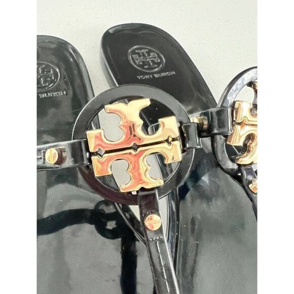TORY BURCH MINI MILLER BLACK SLIDE SANDALS SIZE 10 - Picture 6 of 8